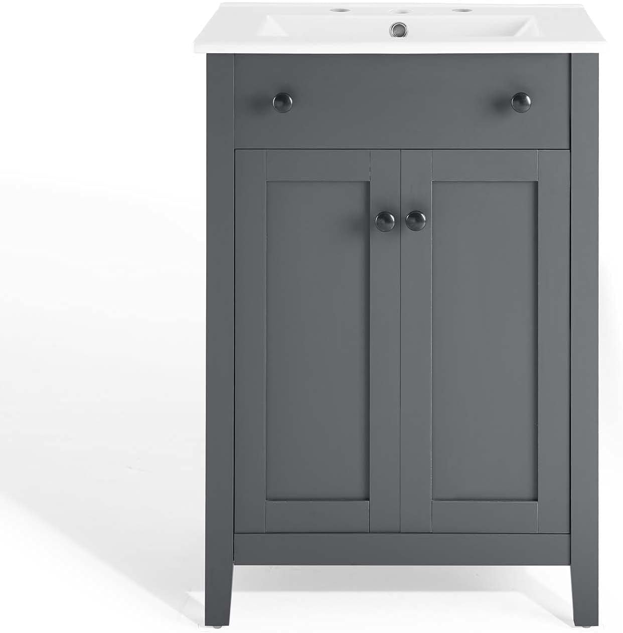Sink Vanity Cabinet, Wood, Grey Gray White, Modern Contemporary, Hotel Bedroom Bathroom Master Suite