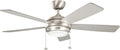 Kichler Starkk 52' Ceiling Fan with LED Lights in Brushed Nickel, 5-Blade Traditional Fan with reversible Silver/Walnut blades, 3000K, (52' W x 13.75' H), 330174NI