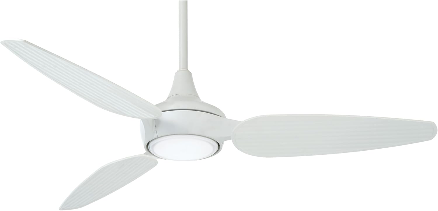 Minka Aire F675L-WHF Seacrest - LED 60 Inch Ceiling Fan, Flat White Finish with Flat White Blades and Etched Opal Glass