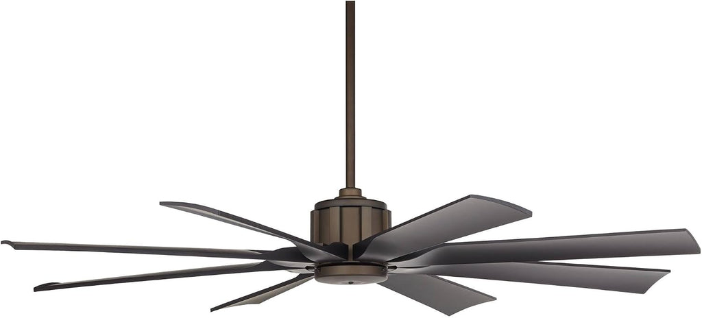 Possini Euro Design 60' Defender Modern Industrial Indoor Outdoor Ceiling Fan with Remote Control Oil Rubbed Bronze Hand-Painted Damp Rated for Patio Exterior House Porch Gazebo Garage Barn Roof