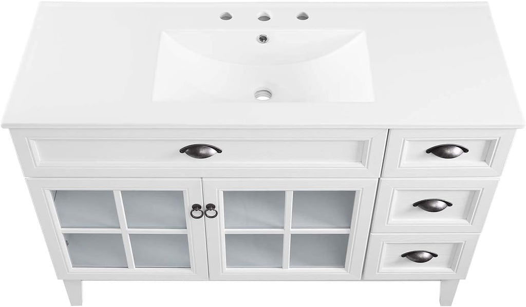 Sink Vanity Cabinet, Wood, White, Modern Contemporary, Hotel Bedroom Bathroom Master Suite Guest