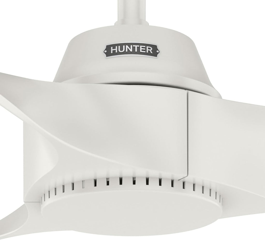 Hunter Fan 60 inch Ceiling Fan with No Light, Outdoor or Indoor White Ceiling Fan for Porch, Living Room, Office, Kitchen, Garage, 3 Blades (Renewed)