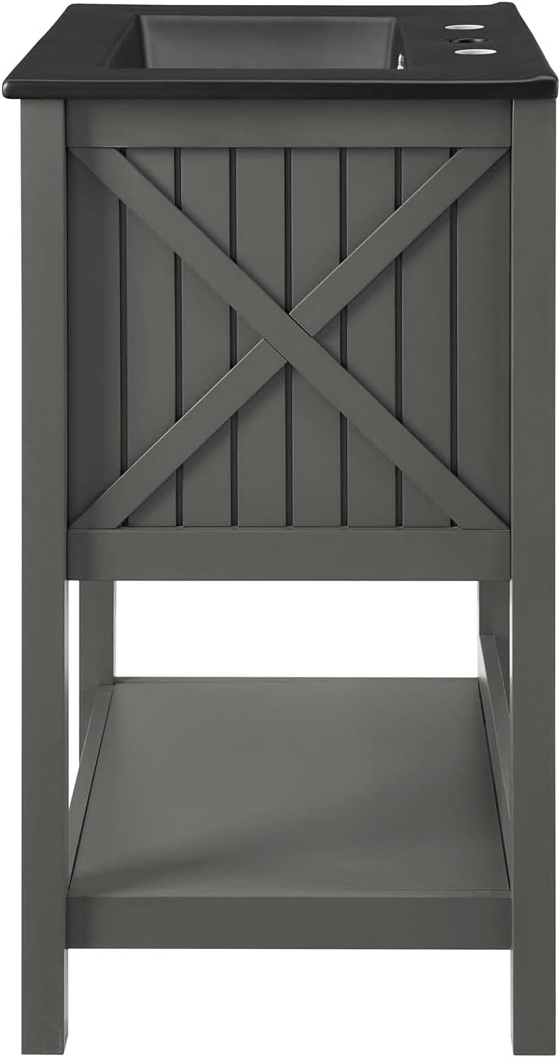 Sink Vanity Cabinet, Wood, Grey Gray Black, Modern Contemporary, Hotel Bedroom Bathroom Master Suite