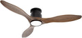 52'' Ceiling Fan with Lights and Remote, 3 Blade Amber Wood Low Profile Flush Mount Ceiling Fan Indoor, Reversible 6 Speeds Dimmable LED Light Fan for Bedroom Living Room Farmhouse