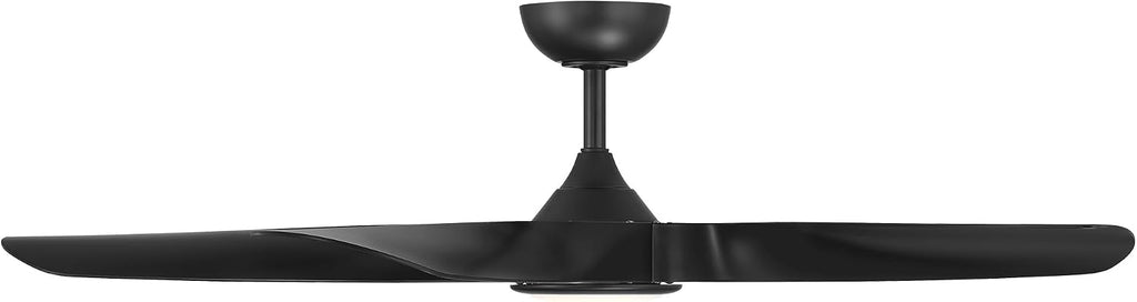WAC Smart Fans Swirl Indoor and Outdoor 5-Blade Smart Home Ceiling Fan 54in Matte Black Adjustable CCT 2700-3000-4000-5000K LED Light Kit and Remote Control works with Alexa and iOS or Android App