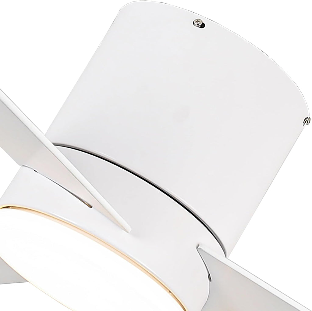 Low Profile Ceiling Fans with Lights and Remote, 48 Inch Bedroom Ceiling Fans Flush Mount, Indoor/Outdoor Fans for Patios, Reversible 3 Blades, Noiseless, Color Temp Adjusted, DOE ETL Tested (White)