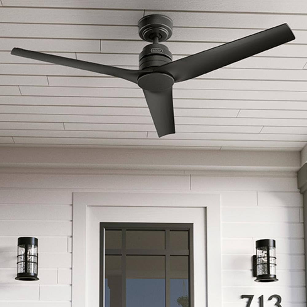 Hunter Fan Outdoor or Indoor Ceiling Fan, 52 in Noble Bronze Ceiling Fan with Remote and No Light for Patios, Living Room, Bedroom, Porch, Garage (Renewed)