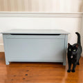 Parker Designer Catbox Cat Litter Box Enclosure, Hidden, Dog-Proof Pet Furniture with Cover, Elegant, Covered, Odor Contained for Large Cats, Litter Box Furniture with Lid, Cat Litter Boxes, Gray
