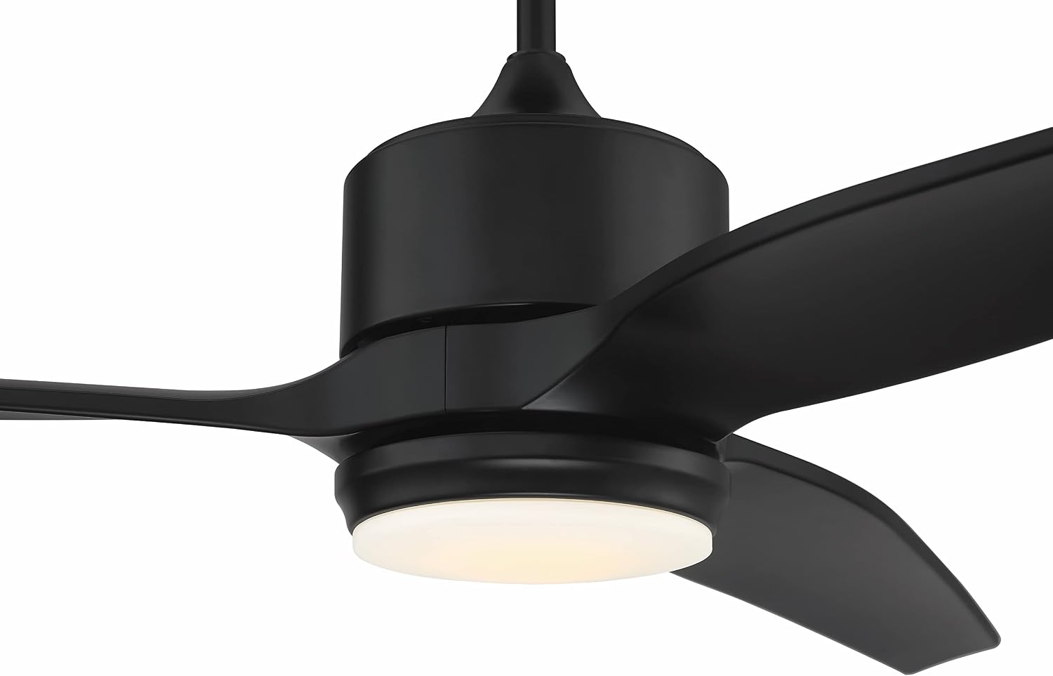 Craftmade 60' Mobi Ceiling Fan, Flat Black Finish, Outdoor Rated, 3 ABS Blades, Remote & Wall Control Included, LED Light Kit with Optional Lens Cover Included
