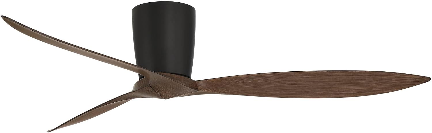 Casa Vieja 56' Tre Black and Walnut Indoor-Outdoor Hugger Ceiling Fan