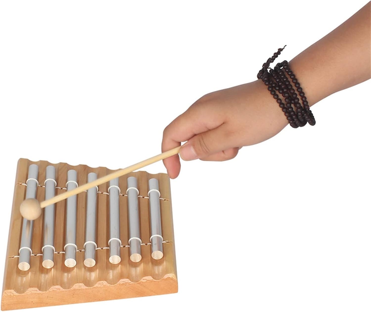 TSTS 7-Tone Chimes Meditation Chime Wind Bell Beginner Percussion Instrument with Mallet Percussion Glockenspiel Bell