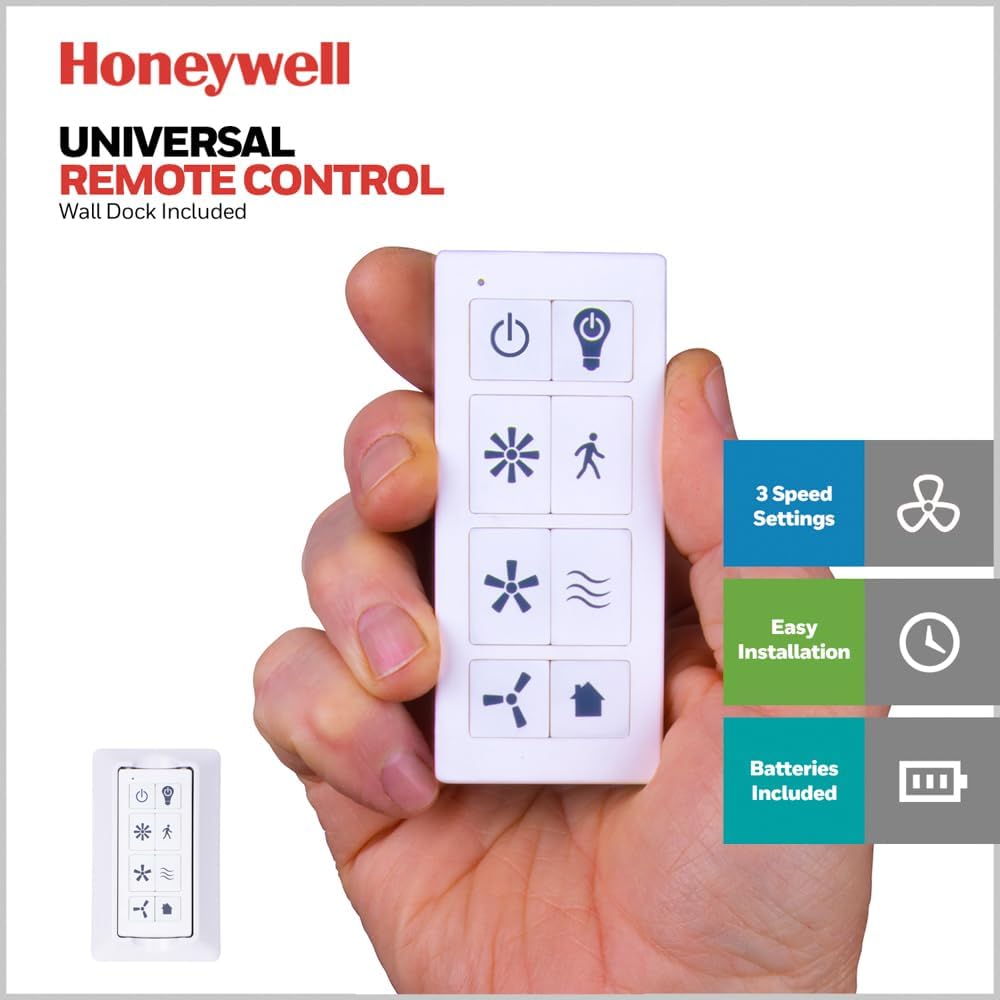 Honeywell Ceiling Fans Neyo, 52 Inch Contemporary Indoor LED Ceiling Fan with Light, Remote Control, Modern High Performance Blades, Reversible Motor Model- 51802-01 (Silver)