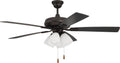 Craftmade 52' Eos Frost 4 Light Ceiling Fan in Espresso Finish with Reversible Espresso/Walnut Blades