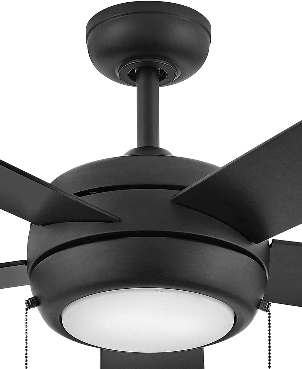 Hinkley Croft 42' Indoor Ceiling Fan with Light - Pull Chain Operation, Reversible Wooden Fan Blades, Integrated LED - Matte Black