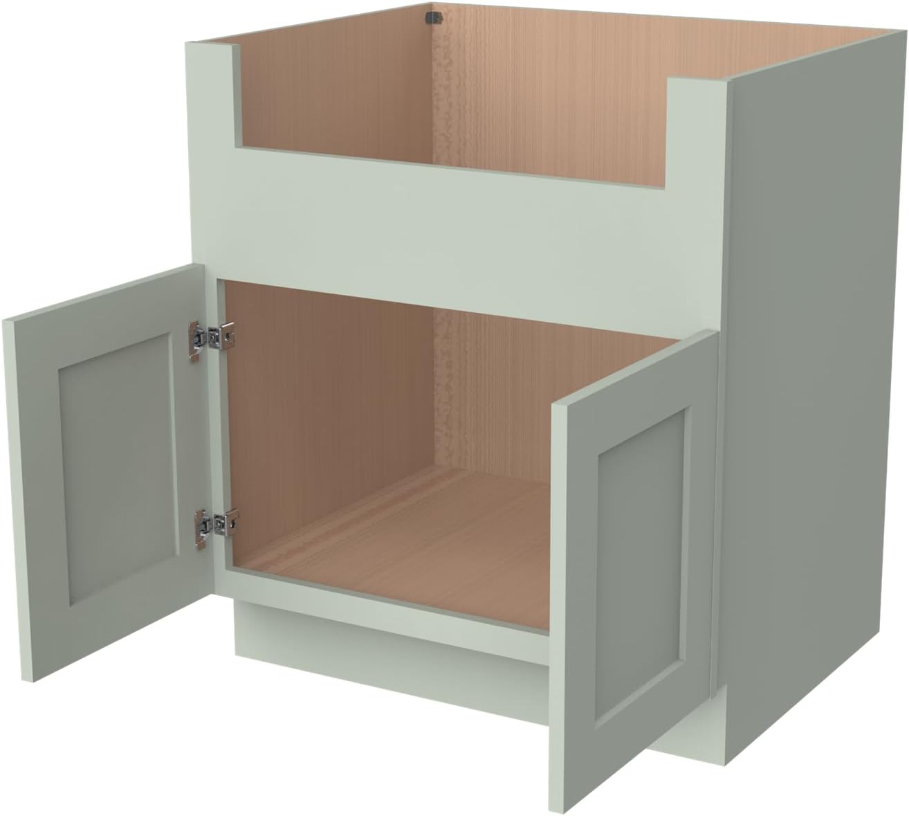33 Inch RTA Kitchen Sink Base Cabinet - Solid Wood Shaker Style Farmhouse Cabinet with Soft Close Doors, Fits 24-30 Inch Undermount Sinks, Ready to Assemble (Jade Green)