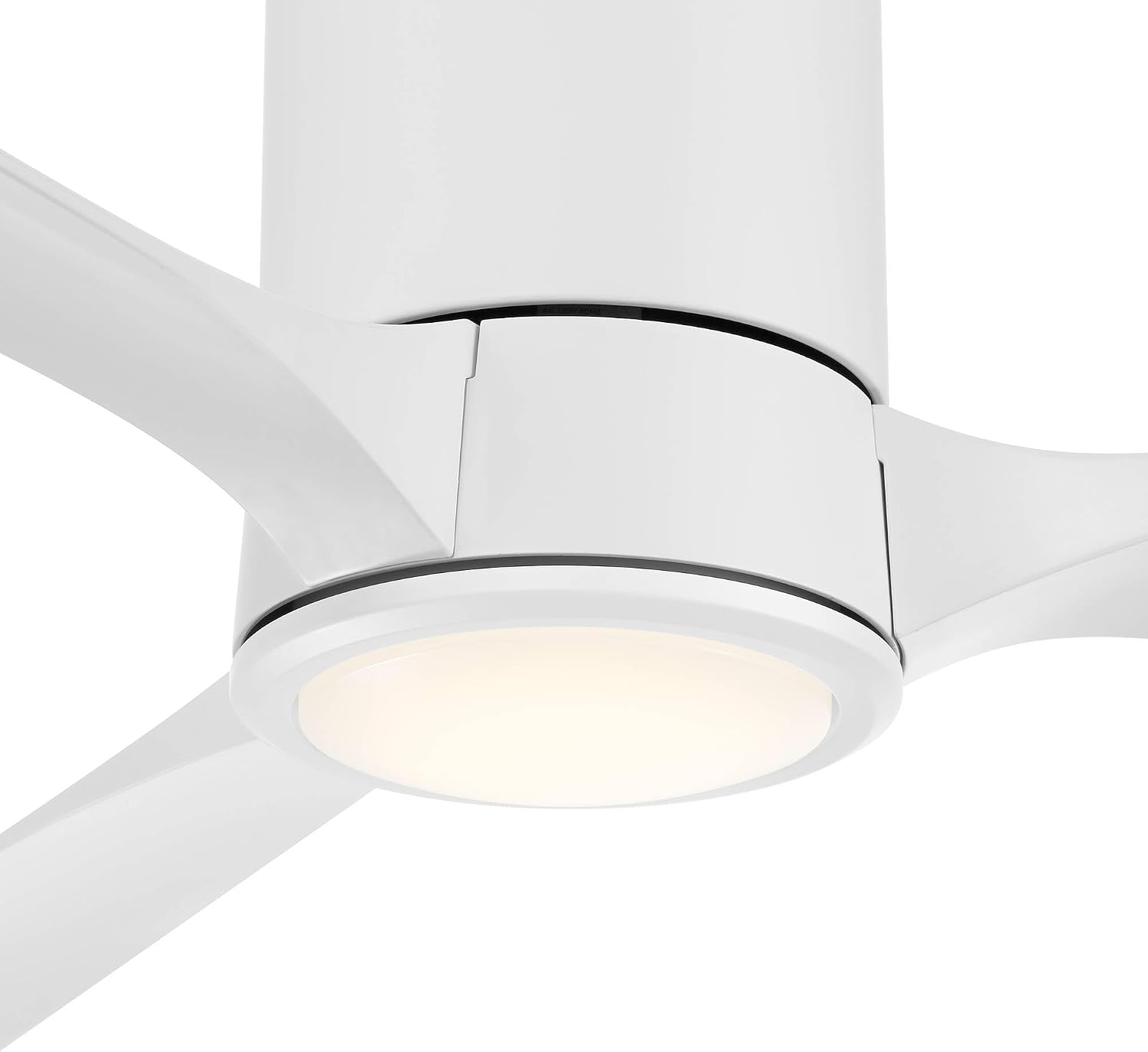 Casa Vieja 56' Keel Modern Indoor Outdoor Ceiling Fan 3 Blade LED Light Remote Control Matte White Finish Blades Bedroom Patio Living Room Kitchen Porch Hugger Damp Rated Flush Mount Garage Exterior