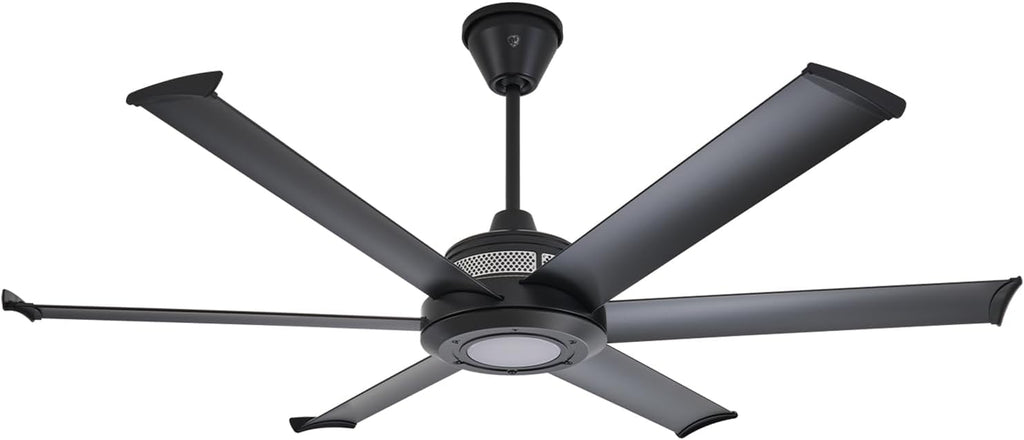 Big Ass Fans Mammoth 60' Outdoor Ceiling Fan with LED Light – Black Finish – Wi-Fi Smart Fan with Remote & Voice Control – Wet Rated Patio Ceiling Fan with Light – Quiet Operation – 3 Yr Warranty