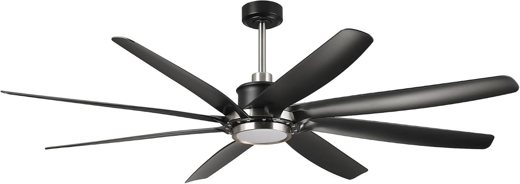 72 Inch Ceiling Fans with Lights and Remote Control, Black Industrial Chandelier Ceiling Fan, Dimmable LED & 3CCT, 6 Speeds Reversible DC Motor, Timer, Lighting Ceiling Fans for Bedroom Living Room