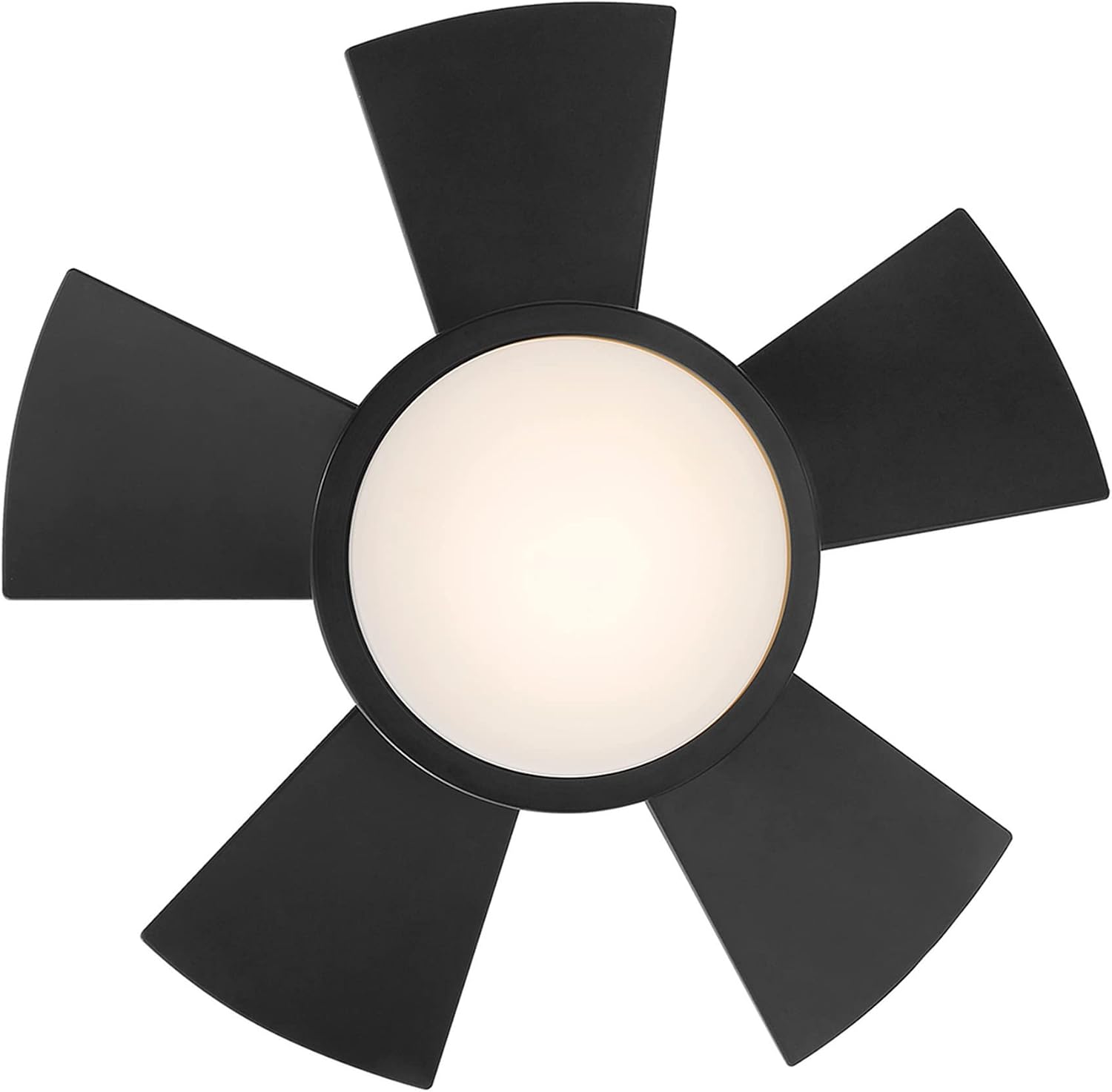 Modern Forms Vox 26 in Smart Indoor and Outdoor Smart Flush Mount Ceiling Fan in Matte Black with Remote Control 3000K