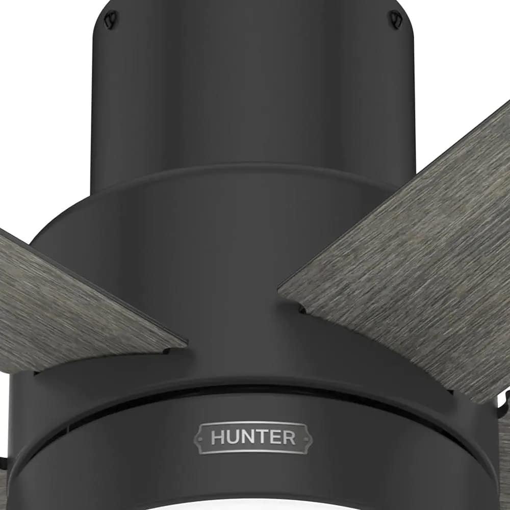 Hunter Fan 52 Inch Low Profile Matte Black Indoor Ceiling Fan With LED Light and Remote Control, Holiday Gifts for Bedroom, Living Room/Family Room, Dining Room, Kitchen, Office (Renewed)