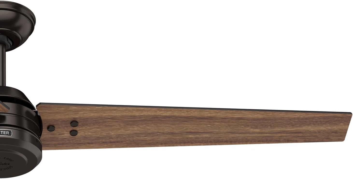 Hunter 60' Cassius ENERGY STAR Outdoor Ceiling Fan, Wall Control, Bronze | 64% more efficient than conventional models, with 4-speed Eco Whisper DC motor for great rooms or covered patios.