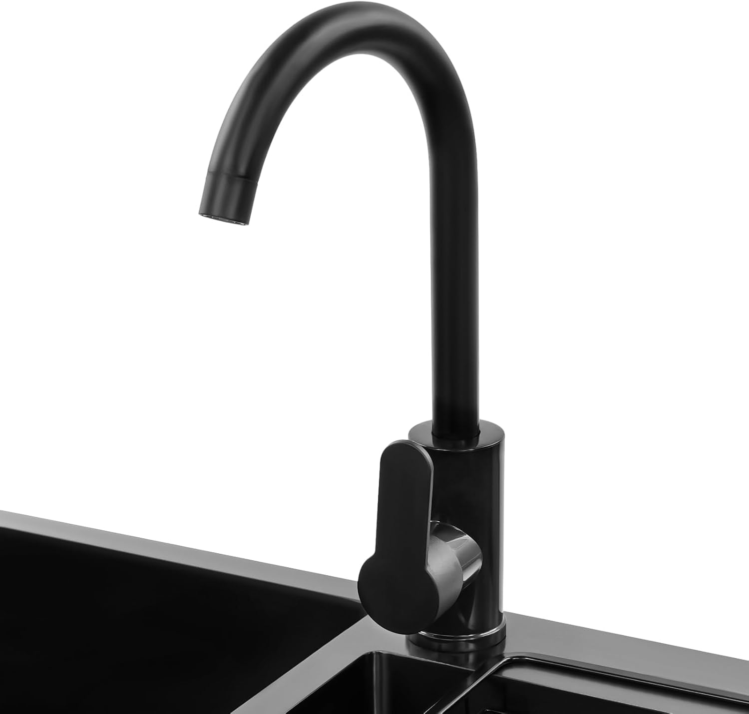 Laundry Sink Cabinet with Stainless Steel Sink and Cold & Hot Faucet, Utility Sink for Laundry/Utility Room, 32 Inch Double Bowl for Bathroom Kitchen and Outdoor, Black