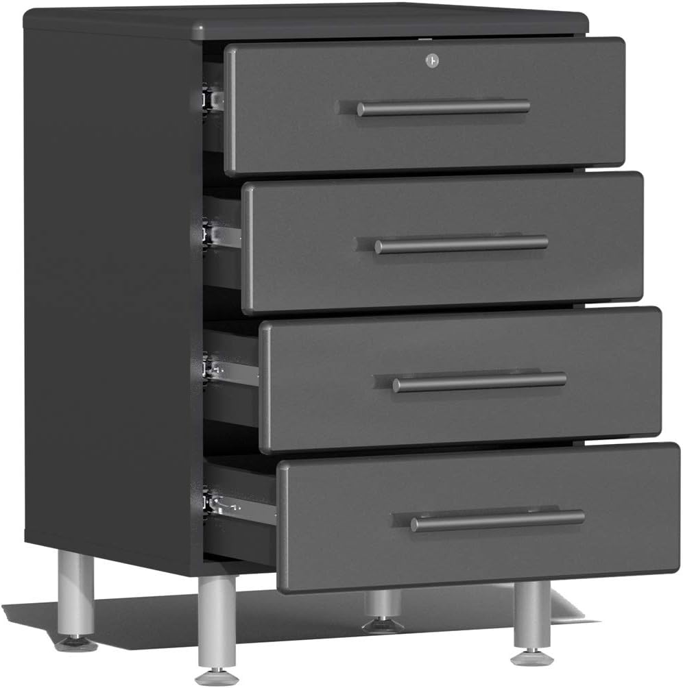 Ulti-MATE UG22092G 9-Piece Garage Cabinet Kit with Bamboo Worktop in Graphite Grey Metallic