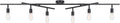 Globe Electric 64000125 64' 6-Light Double Center Swivel Track Lighting, Matte Black, Adjustable Pivoting Heads, Center Canopy, Modern Ceiling Light for Kitchen Island, Hallway, or Dining Room