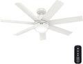 Hunter Fan 52 inch Indoor/Outdoor Fresh White Ceiling Fan with Light and Remote Control for Bedroom, Living Room, Dining Room, Kitchen, Office, Patio, CC5C23C75 (Renewed)