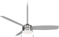 MINKA-AIRE F670L-BN/SL Airetor III 54' 3-Blade LED Ceiling Fan in Brushed Nickel Finish with Silver Blades and a White Frosted Glass