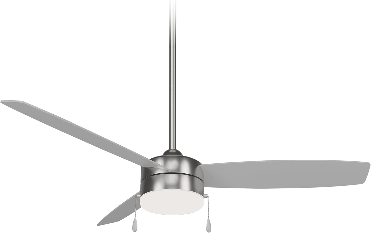 MINKA-AIRE F670L-BN/SL Airetor III 54' 3-Blade LED Ceiling Fan in Brushed Nickel Finish with Silver Blades and a White Frosted Glass