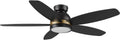 Carro 48' Ceiling Fan with Light Flush Mount, DC 10 Speeds Silent with Remote, 3 Light Colors Dimmable LED Ceiling Fan Low Profile for Living Room, Black
