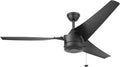 Prominence Home Talib 56 Inch Flush Mount Ceiling Fan, No Light, Indoor Low Profile Hugger Fan, 3 Dual-Finish Blades, Pull Chain Control, Matte Black