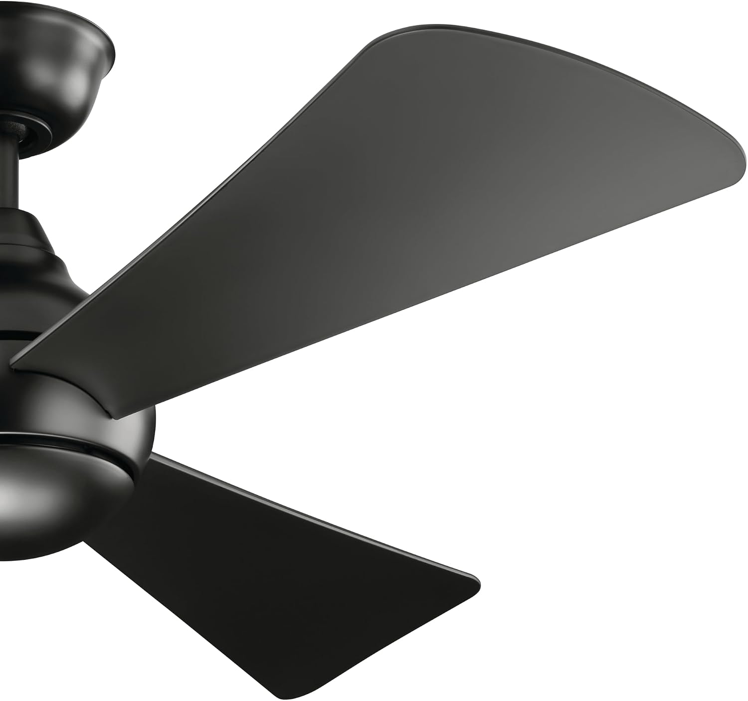 KICHLER Sola 54 in. Integrated LED Indoor Satin Black Flush Mount Ceiling Fan with Light Kit and Wall Control 330152SBK