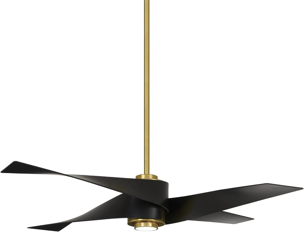 MINKA-AIRE F903L-SBR/MBK Artemis IV 64 Inch Ceiling Fan with LED Light and DC Motor, Soft Brass/Matte Black