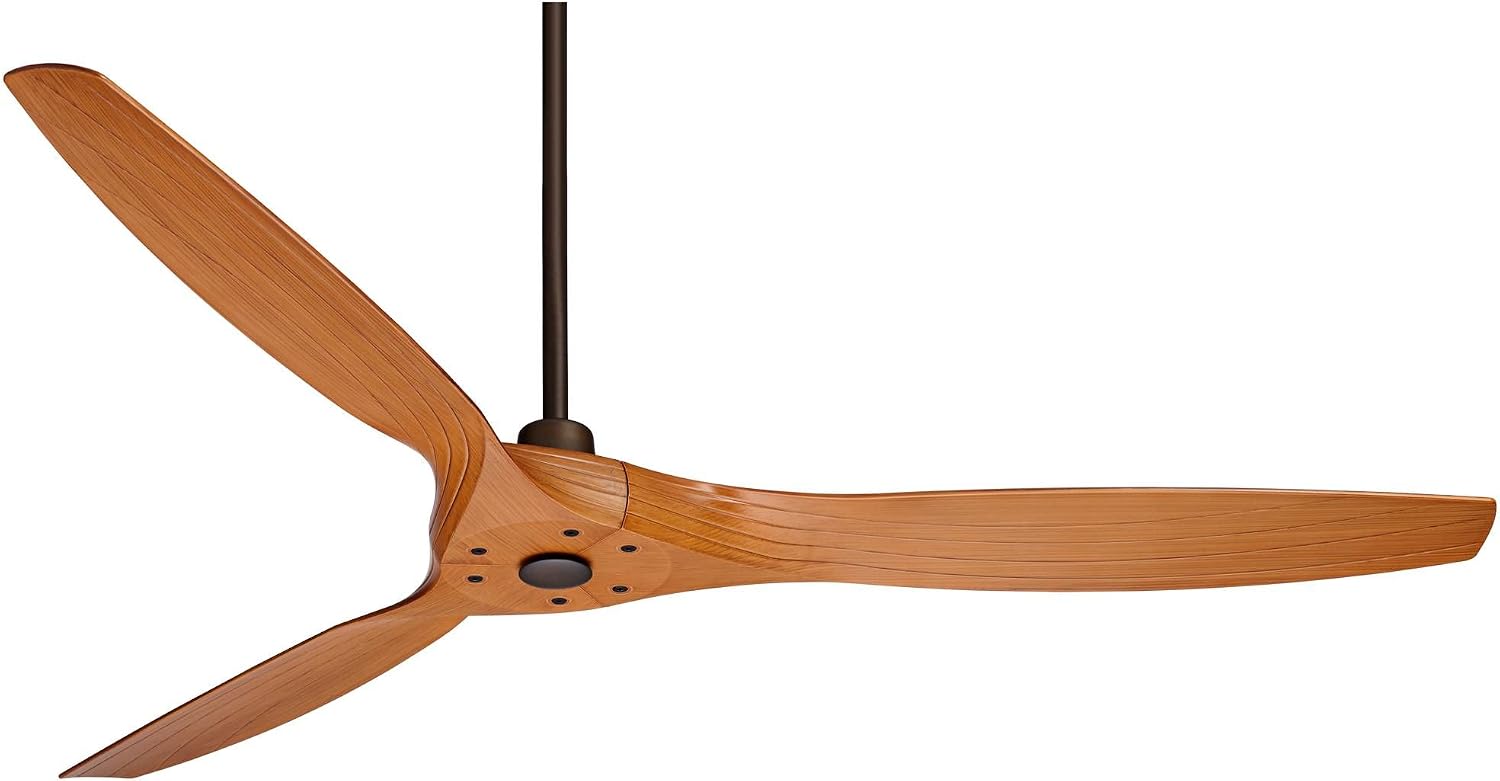 Casa Vieja 60' Aireon Modern Large 3 Blade Indoor Outdoor Ceiling Fan with Remote Control Rubbed Bronze Walnut Blade Damp Rated for Patio Exterior House Porch Gazebo Garage Barn