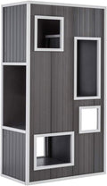 New Age Pet ECOFLEX Kitty Kase Cat Tree Play Tower, Grey (EHKKS13-05)