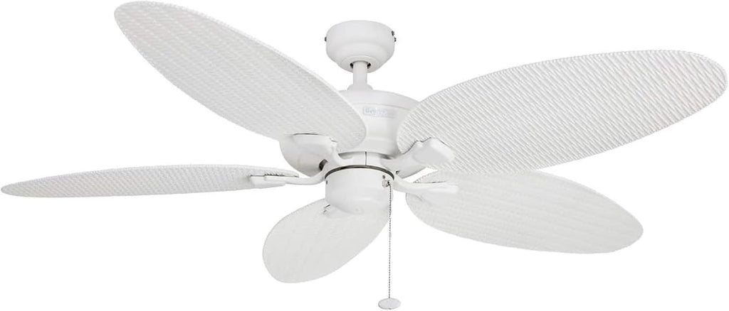 Honeywell Duval 52' Tropical Indoor Outdoor Ceiling Fan, 5 Blades, White
