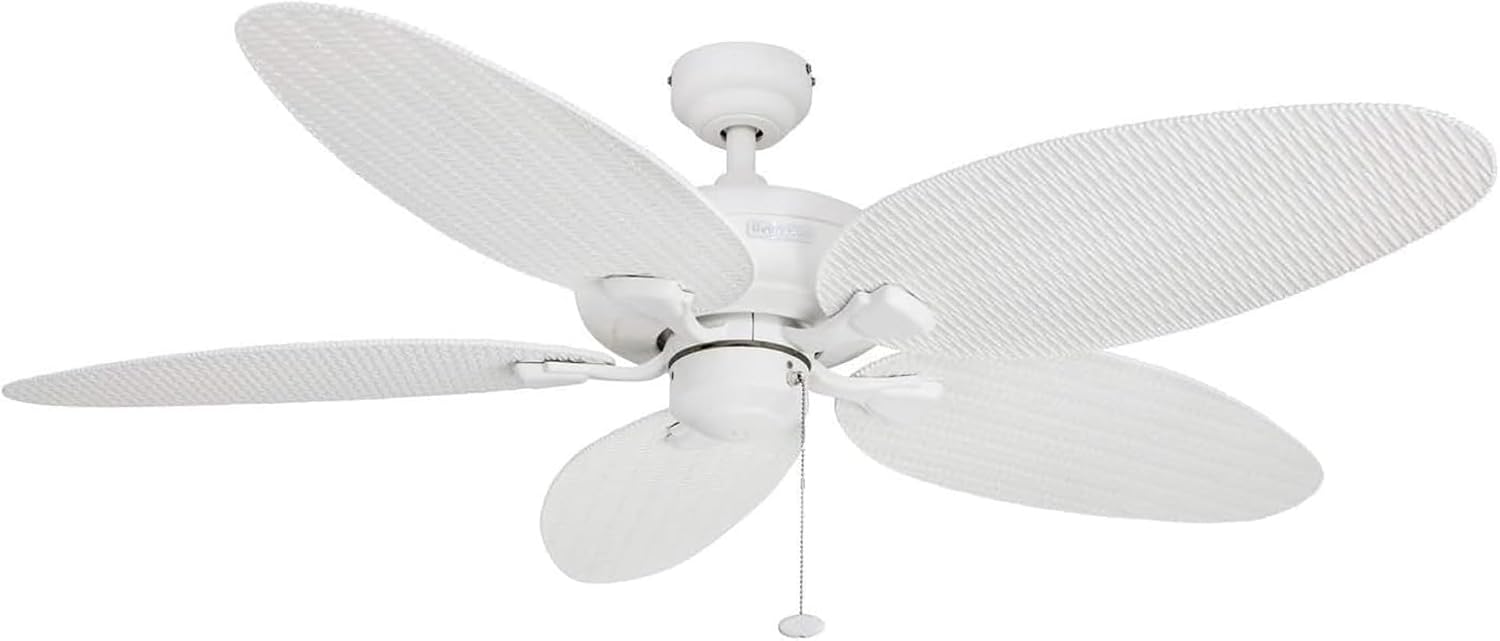 Honeywell Duval 52' Tropical Indoor Outdoor Ceiling Fan, 5 Blades, White