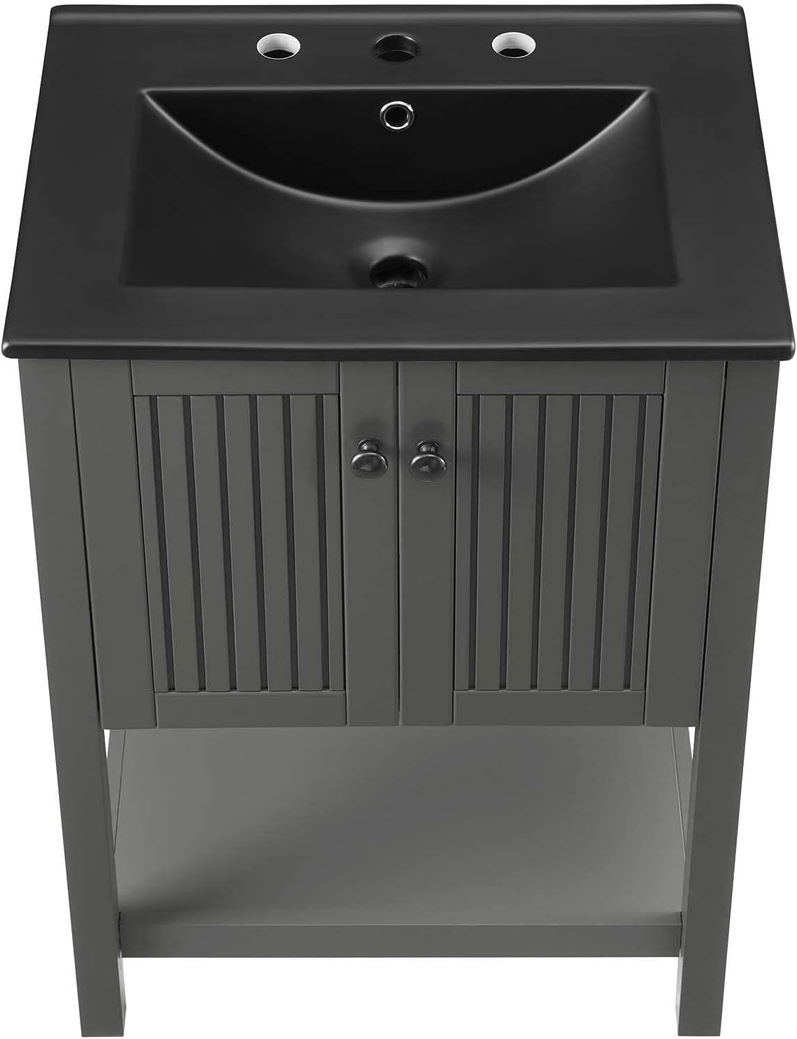 Sink Vanity Cabinet, Wood, Grey Gray Black, Modern Contemporary, Hotel Bedroom Bathroom Master Suite