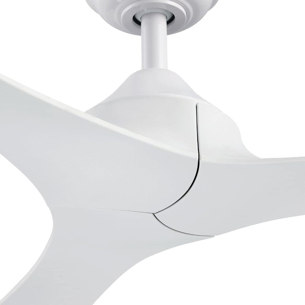 White Ceiling Fan No Light with Remote 56 Inch Modern DC Motor Ceiling Fans without Lights for Bedroom Living Room, Outdoor Ceiling Fans for Patios, 6 Speeds, Reversible 3 Blades, Ventilador de Techo