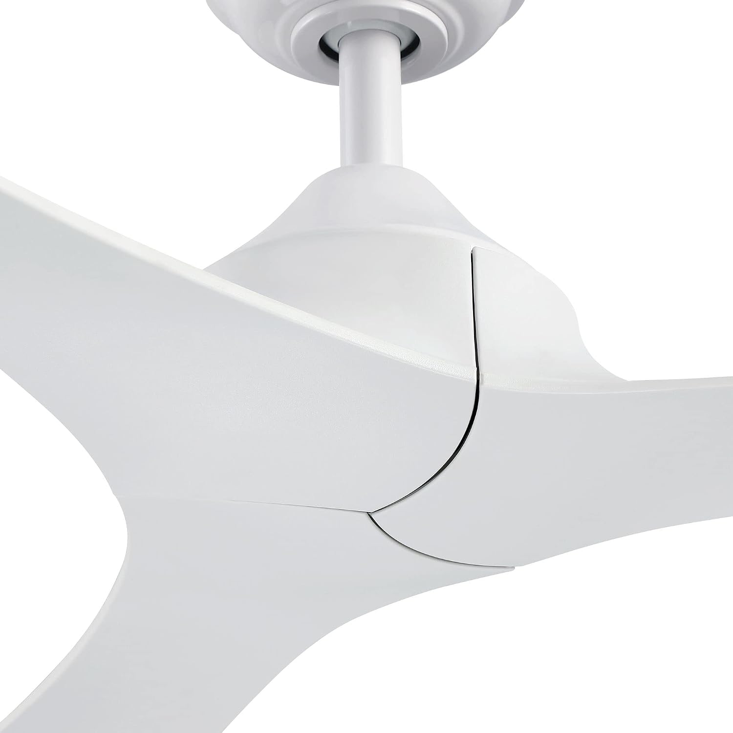 White Ceiling Fan No Light with Remote 56 Inch Modern DC Motor Ceiling Fans without Lights for Bedroom Living Room, Outdoor Ceiling Fans for Patios, 6 Speeds, Reversible 3 Blades, Ventilador de Techo