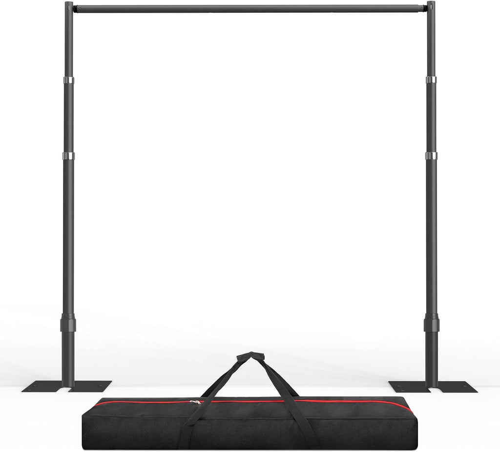 EMART Pipe and Drape Backdrop Stand Kit, 8.9ftx10ft Heavy Duty Adjustable Photo Background, Metal Frame with Flat Base for Wedding, Birthday Party, Banquet Decorations - Black
