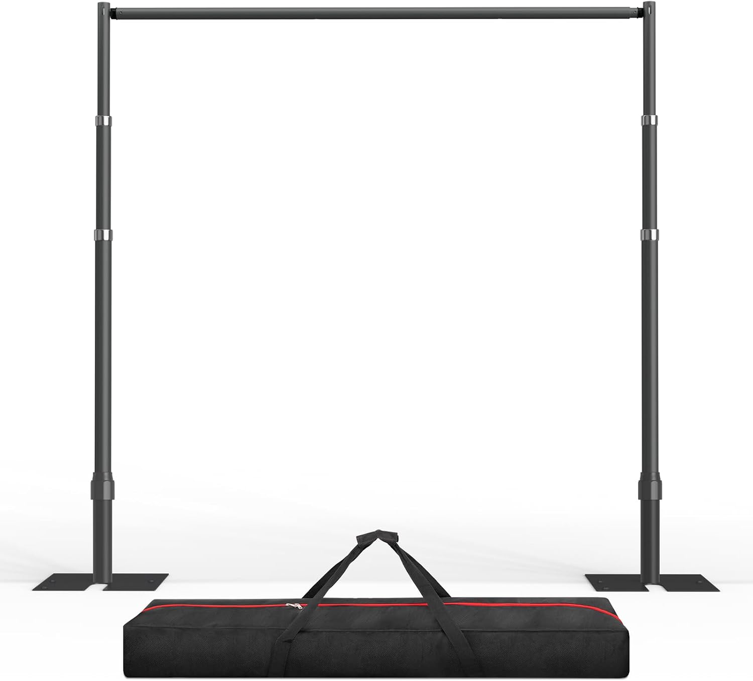 EMART Pipe and Drape Backdrop Stand Kit, 8.9ftx10ft Heavy Duty Adjustable Photo Background, Metal Frame with Flat Base for Wedding, Birthday Party, Banquet Decorations - Black