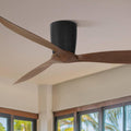 Casa Vieja 56' Tre Black and Walnut Indoor-Outdoor Hugger Ceiling Fan
