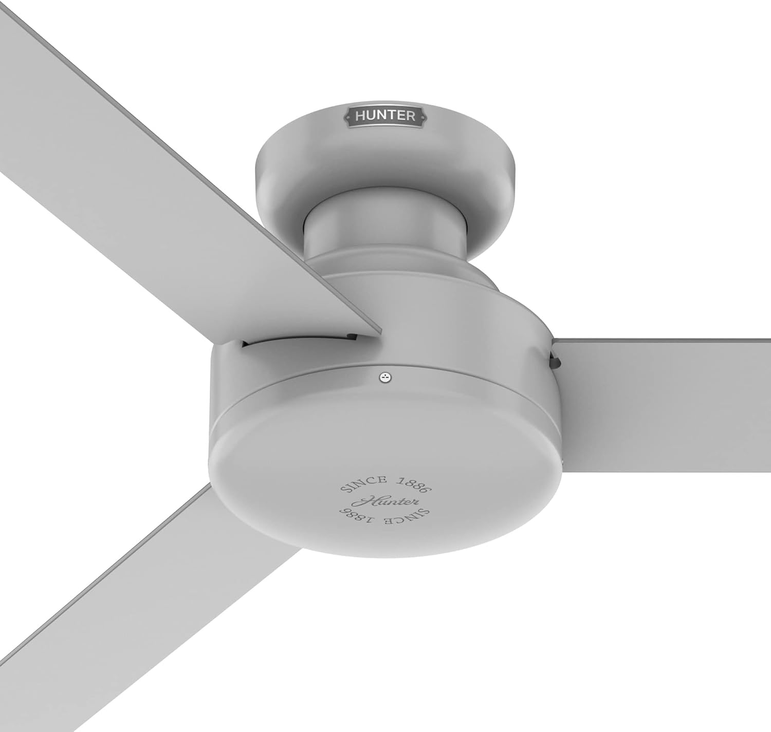 Hunter - Presto Indoor Low Profile Ceiling Fan, Wall Control, 52-inch, Dove Grey, Casual-style, Bedroom Ceiling Fans, 52406, for living rooms, home offices, kitchens