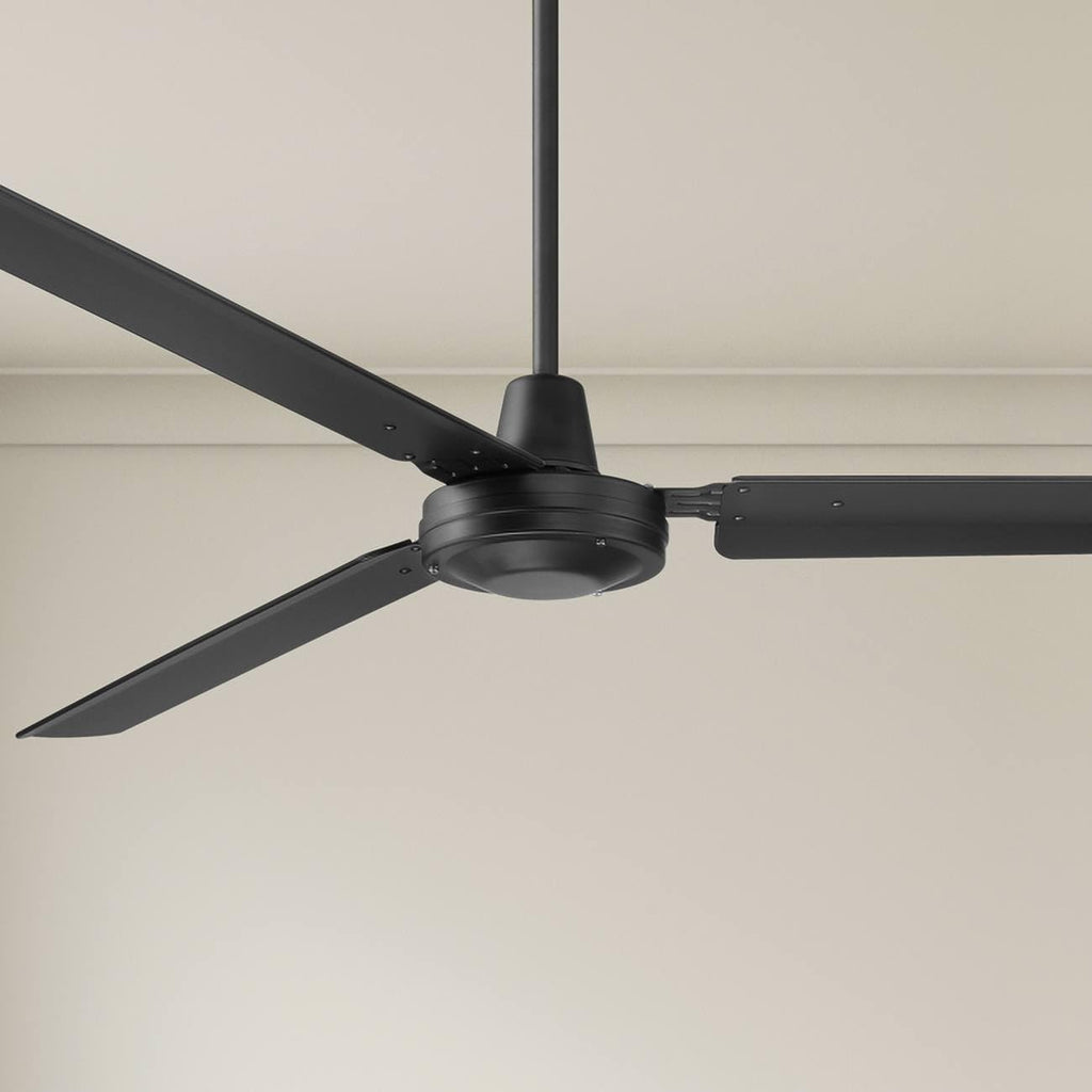 Casa Vieja 72' Casa Velocity Large Modern Industrial Indoor Outdoor Ceiling Fan 3 Blade Wall Control Matte Black Finish Metal Blades Bedroom Living Room Kitchen Garage Damp Rated With 6' Downrod