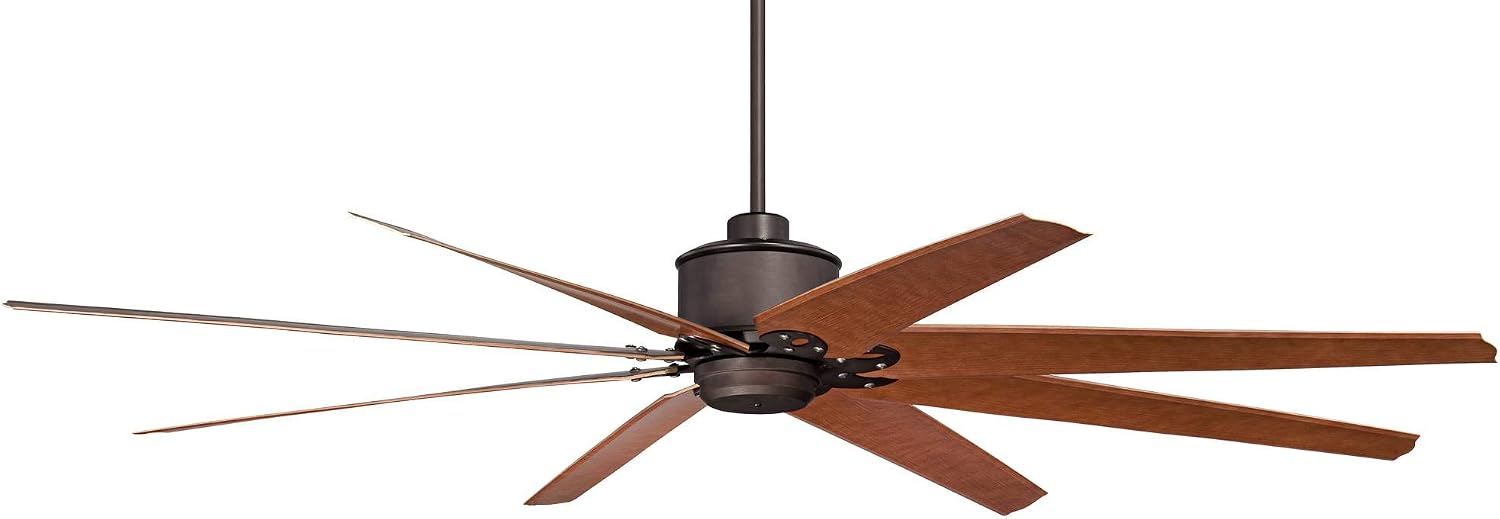 Casa Vieja 72' Predator Industrial Rustic Farmhouse Indoor Outdoor Ceiling Fan with Remote Control English Bronze Cherry Damp Rated for Patio Exterior House Home Porch Gazebo Garage with 4' Downrod