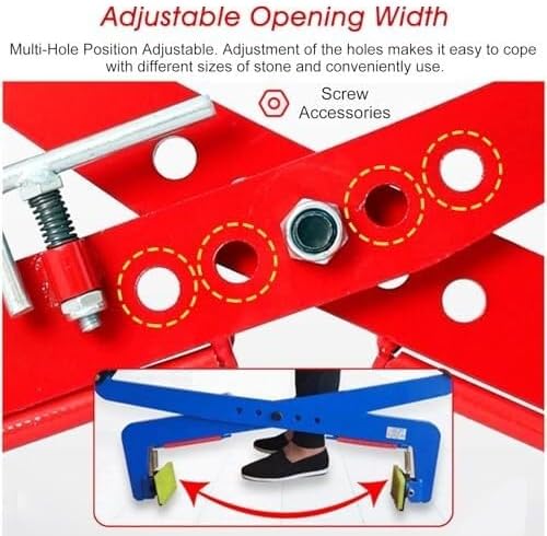 Granite Slab Lifting Clamp Adjustable Range Heavy Duty Stone Scissor Vertical Transport,Stone Lifting Clamps(12in)