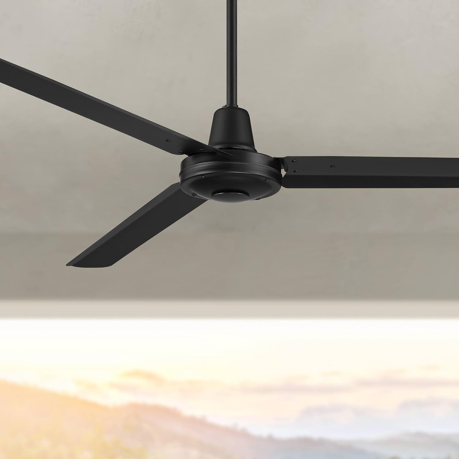 Casa Vieja 60' Turbina DC Industrial Rustic Farmhouse 3 Blade Indoor Outdoor Ceiling Fan with Remote Control Matte Black Damp Rated for Patio Exterior House Home Porch Gazebo Garage Barn